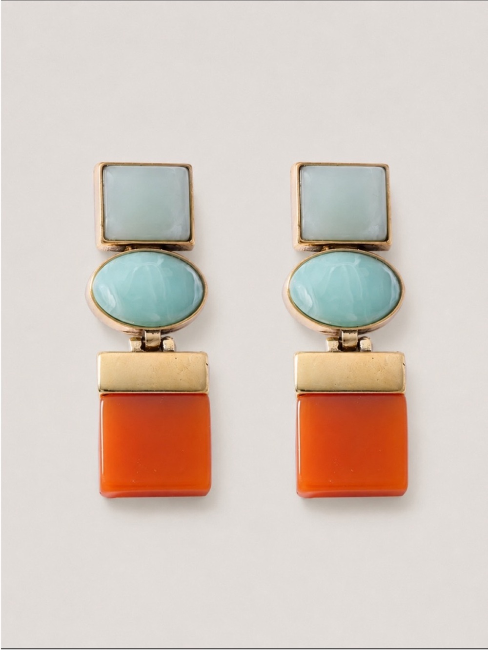 New! Boho Turquoise Geometric Drop Earrings NWOT 2012